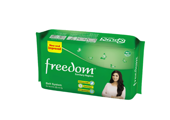 Freedom Sanitary Napkin 8 Pads (Belt System)